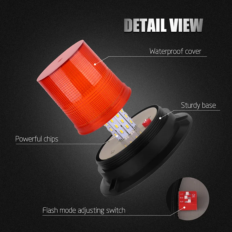 New Style LED-012 80SMD 5730 revolving warning led fishing signal light for school bus