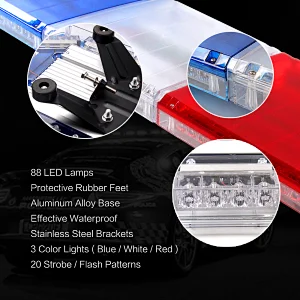 LED-8100L 1.2M amber strobe warning led Police lightbar