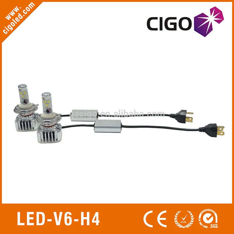 LED-V6-H4 auto headlights12V-24V led headlight bulbs high low beam 30W headlights with leds
