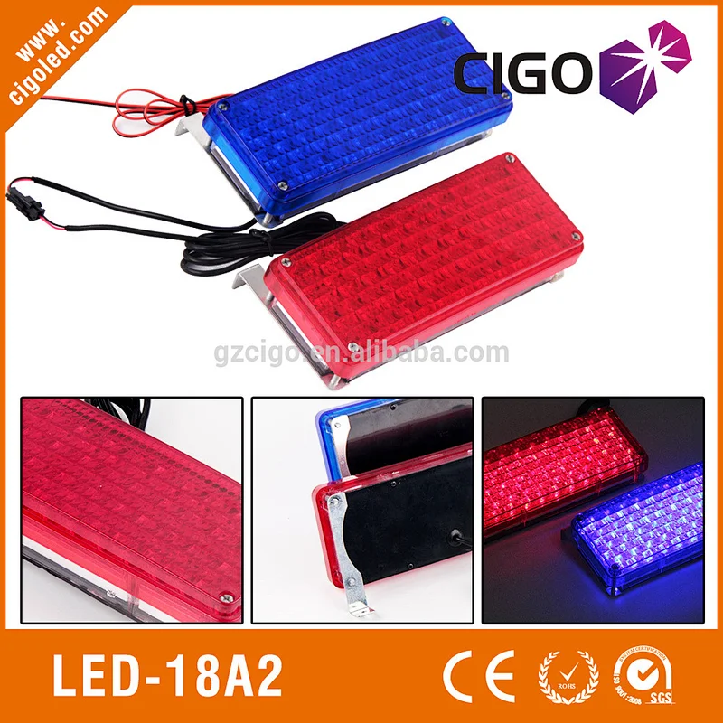 LED-18A2 red and white led emergency lights red and blue LED and cover small strobe light 5.28W automotive emergency lighting