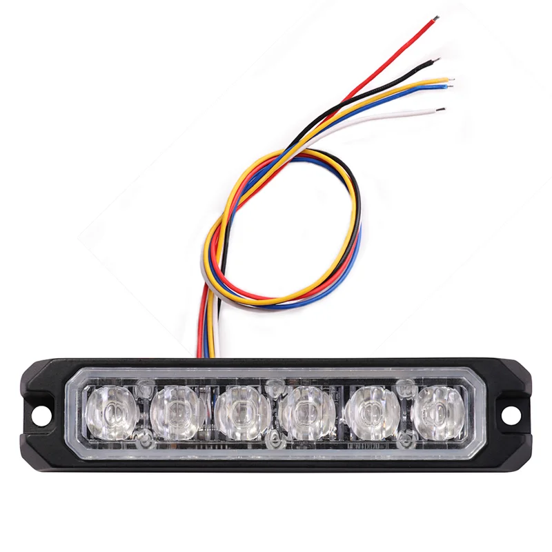 12-24V IP68 Synchronize  6pcs 3W led warning lights side emergency flashing lights for vehicle