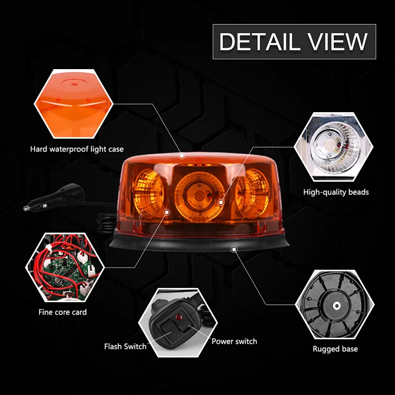 48W LED Warning Beacon Light Strobe magnetic mount LED-815