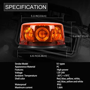 48W LED Warning Beacon Light Strobe magnetic mount LED-815