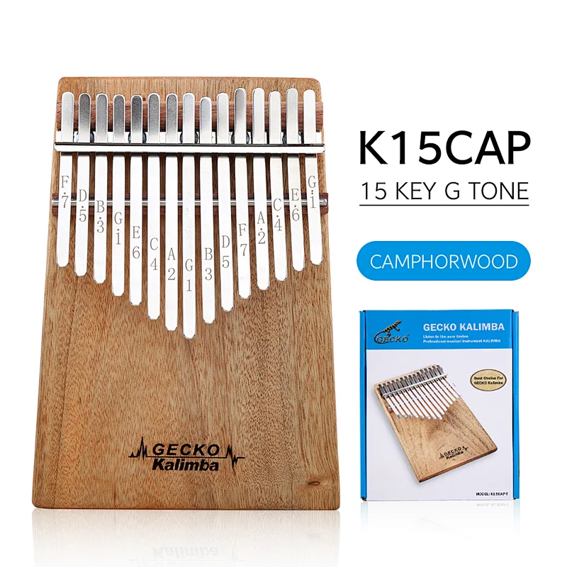 hot sale 15 key thumb piano musical instrument K15CAP Comphorwood body kalimba