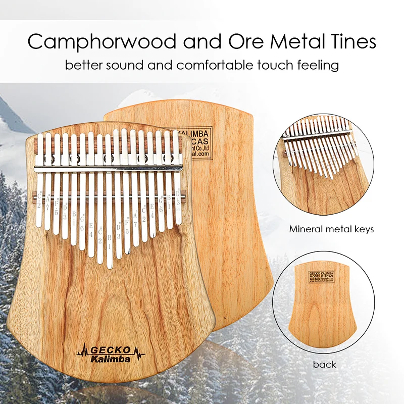 Gecko boutique recommends 17-key thumb piano customized camphor wood carlimba
