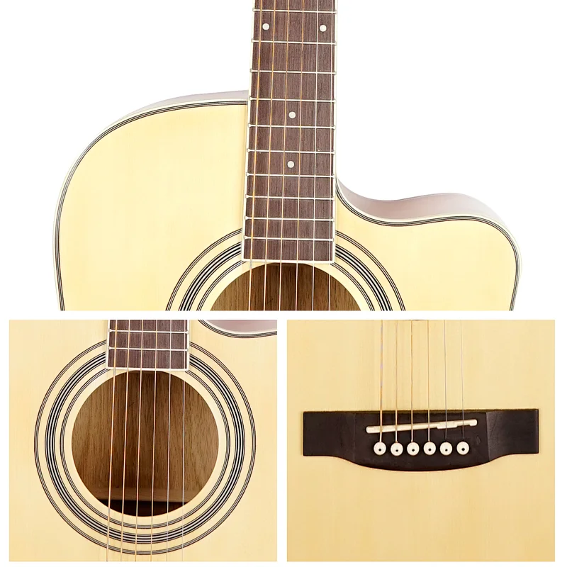 Customizable professional playing instrument 41 inch spruce wood guitar