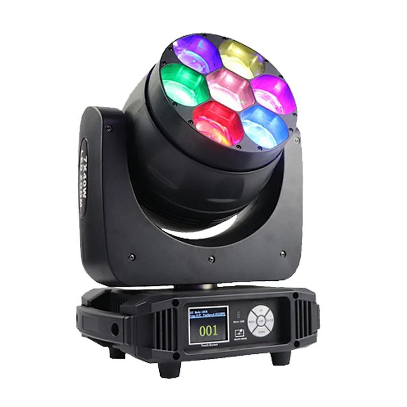 7颗40W RGBW 4合1调焦点控LED染色灯