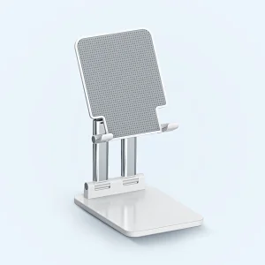 Portable double-tube height adjustable tablet stand