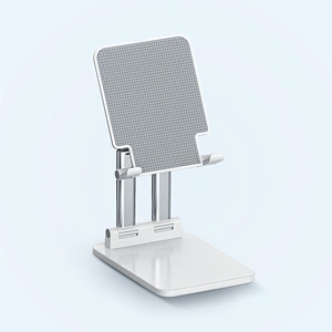 Portable double-tube height adjustable tablet stand