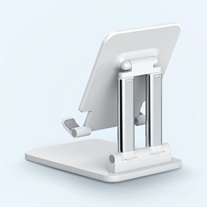 Portable double-tube height adjustable tablet stand