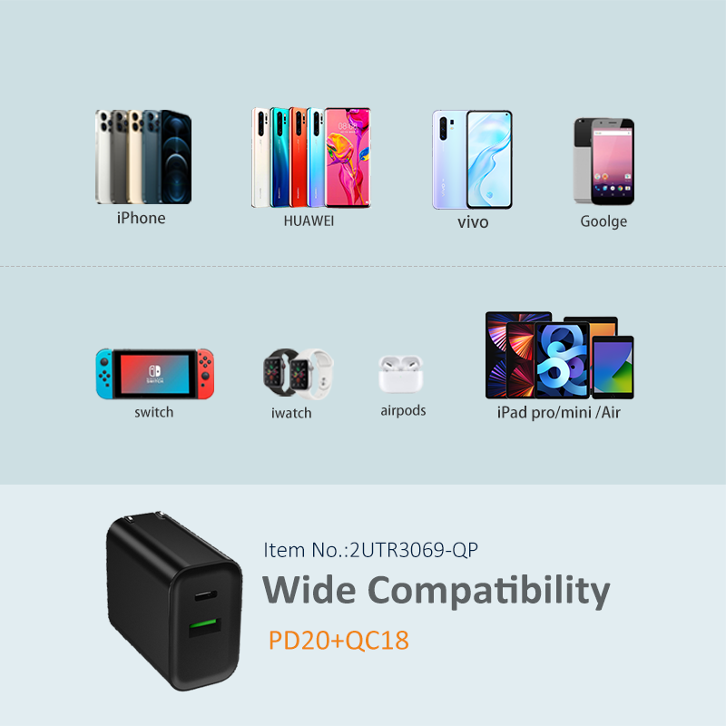 PD20W+QC18W Travel Charger