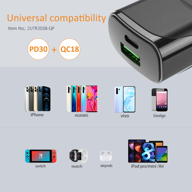 PD30W + QC18W Travel Charger
