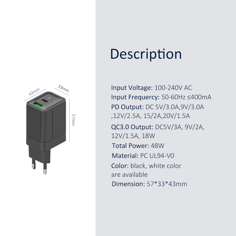PD30W+QC18W Travel Charger