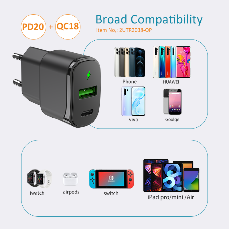 PD20W+QC18W Travel Charger