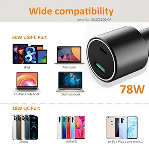 PD60W+QC18W Car Charger