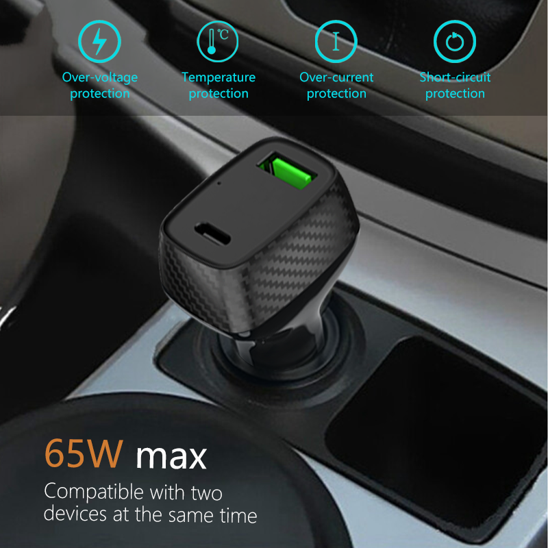 PD65W+QC18W Car Charger