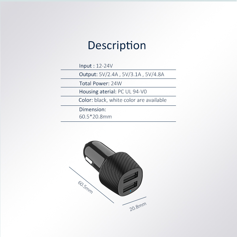 Dual USB A Car Charger