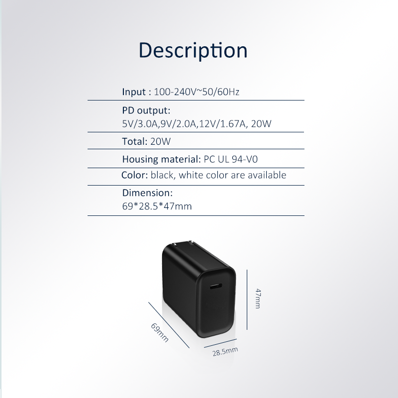 Single PD 20W Travel Charger