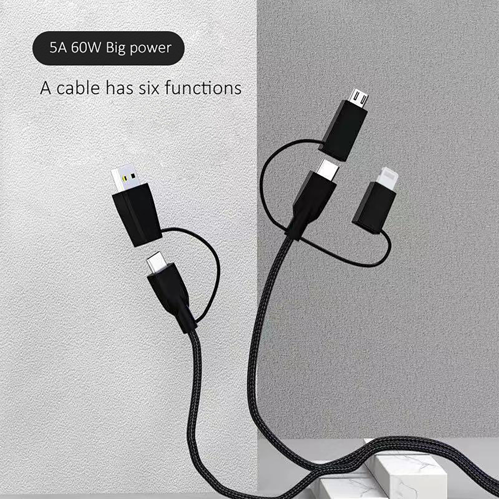 6 in 1 USB data cable
