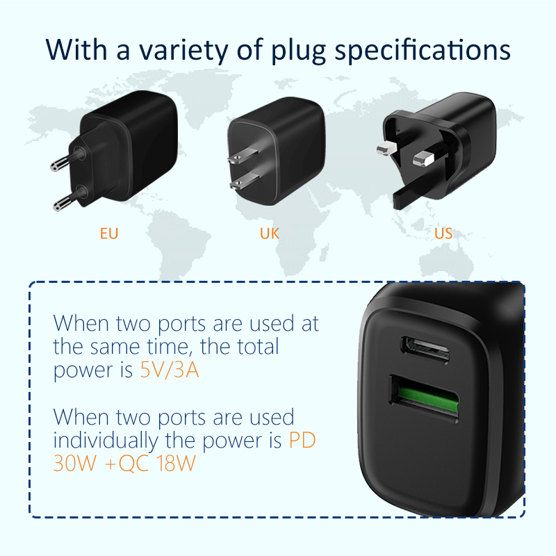 PD30W+QC18W Travel charger