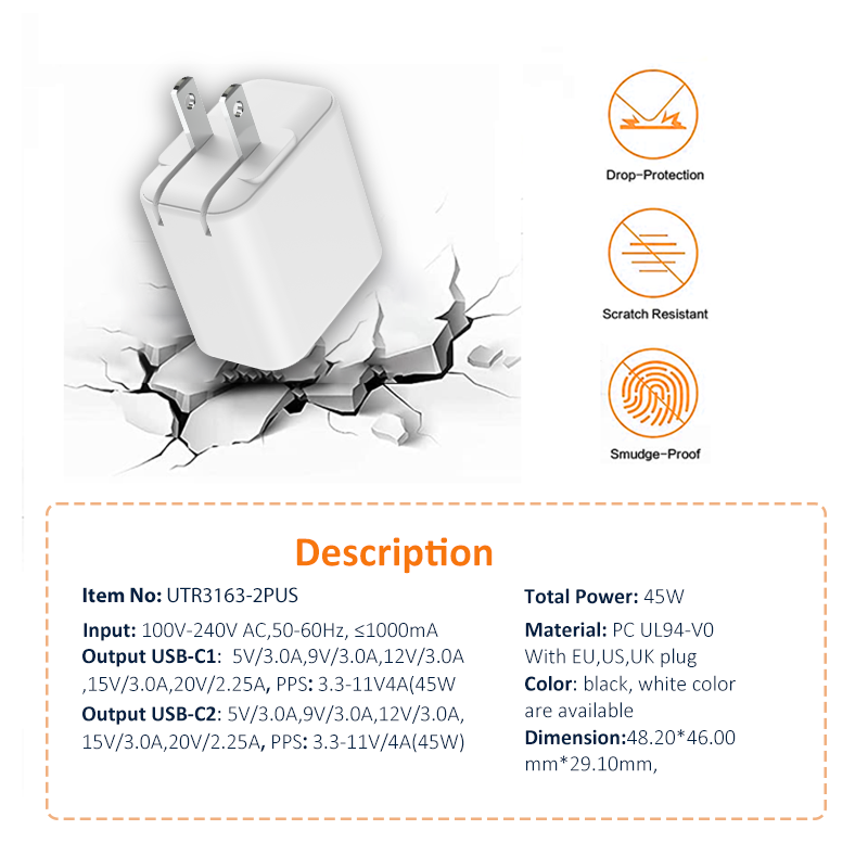 USB 2C Travel charger