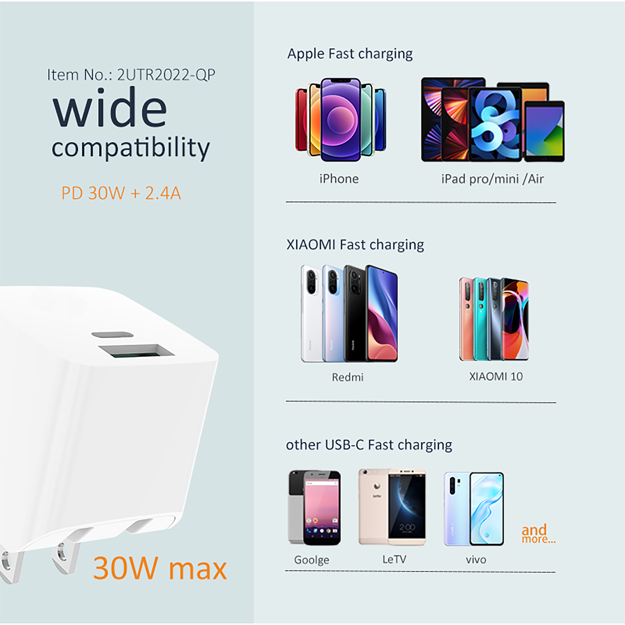 PD30W+2.4A Travel charger