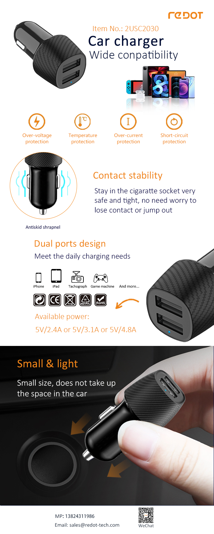 Dual USB A Car Charger