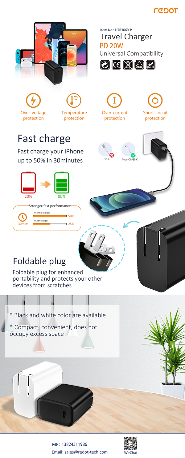 Single PD 20W Travel Charger