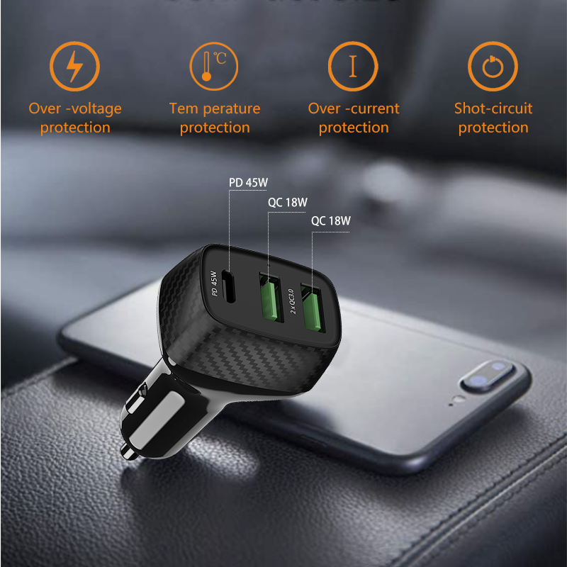 PD 65W+2QC 18W Car charger