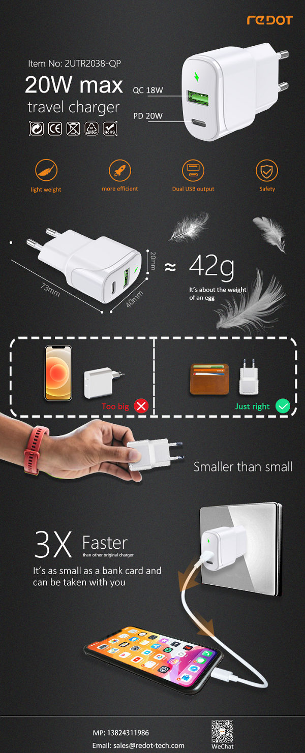PD20W+QC18W Travel Charger