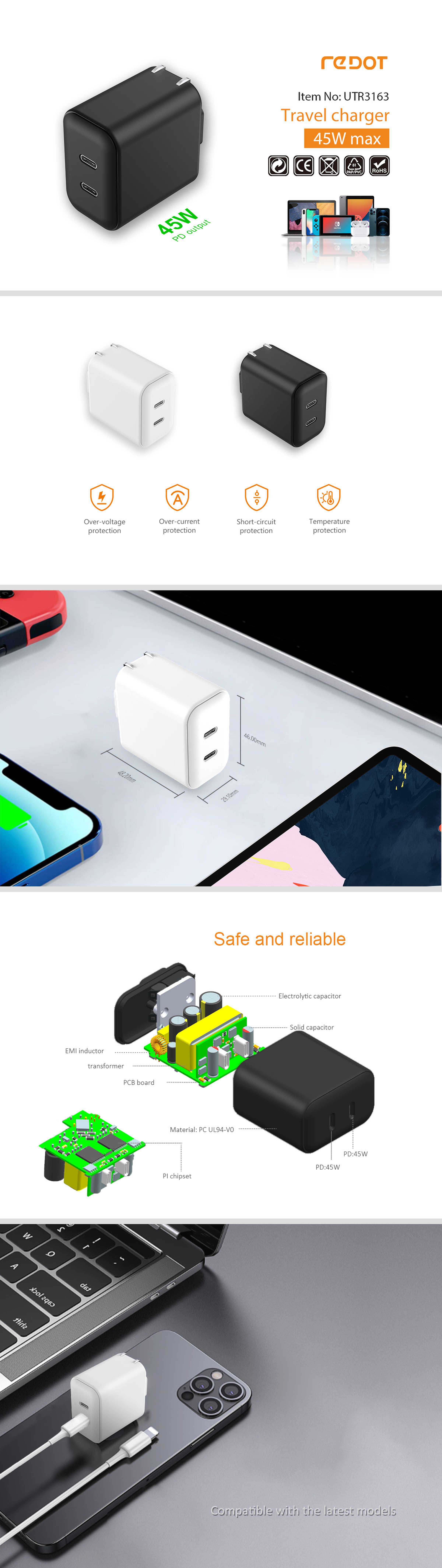 USB 2C Travel charger