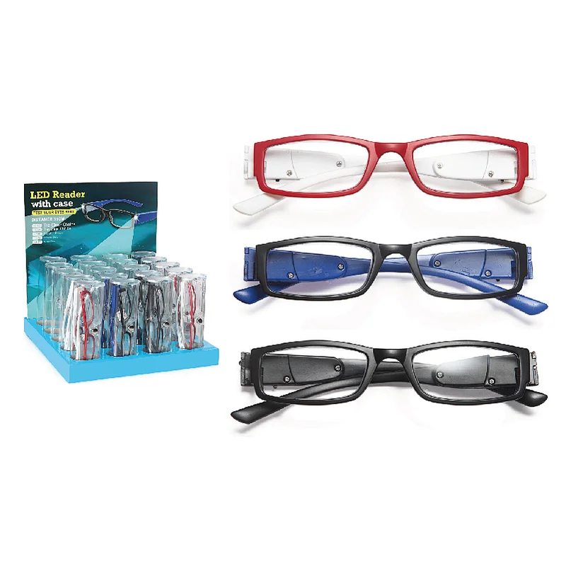 Unisex Plastic Reading Glasses With LED Light D1236