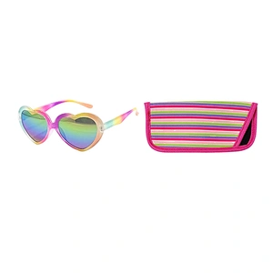 Kids Rainbow Heart Sunglasses & Pouch
