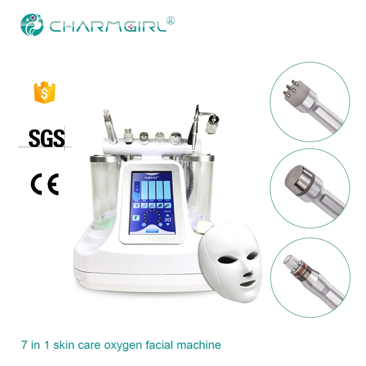 7 in 1 galvanic oxigen hydra water dermabrasion facial beauty instrument machine