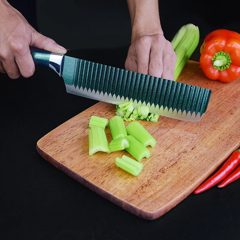 Non-Stick Edge Collection Ceramic Coated Knife Set & Acrylic Stand