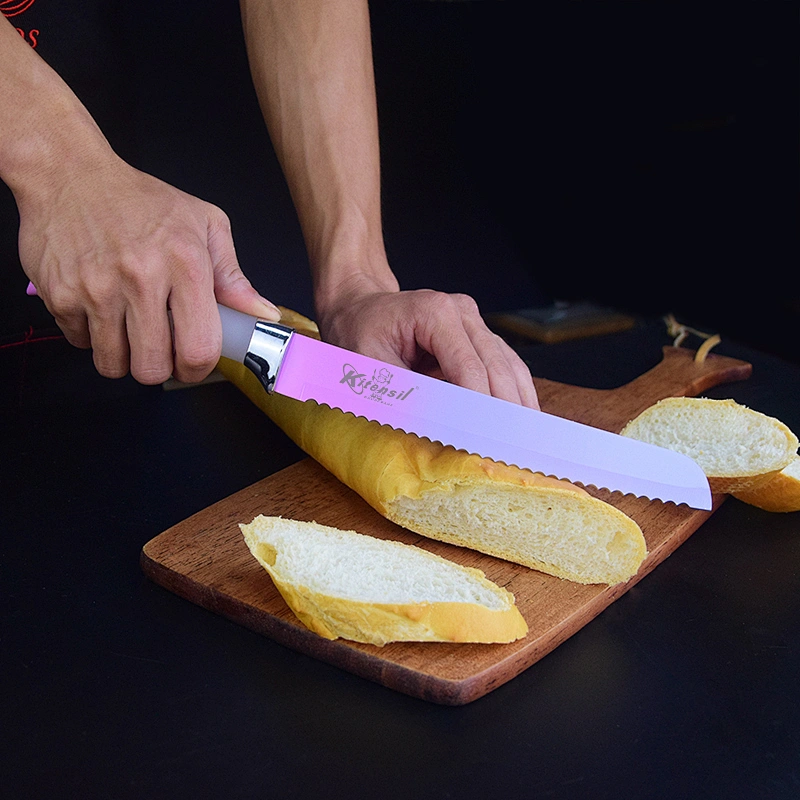 Rainbow Knife Set, Kitchen Knives Set with Acrylic Block, Thick