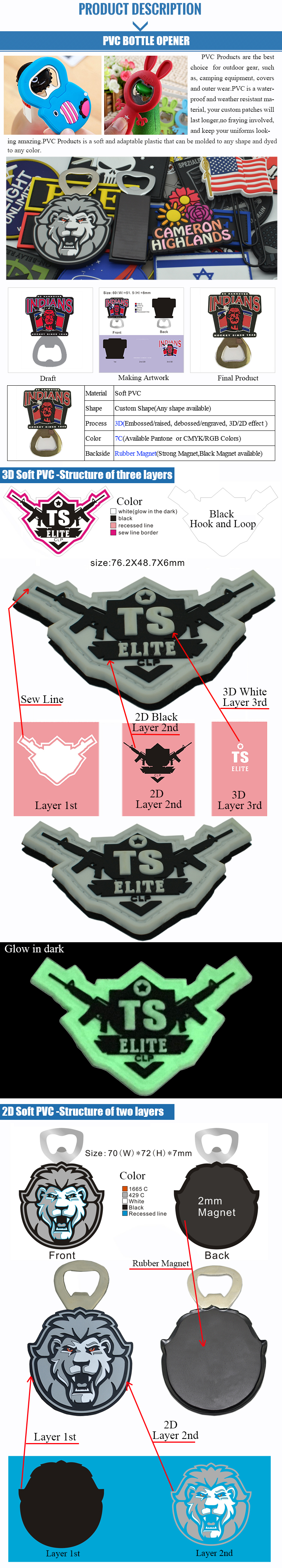 custom logo bottle opener,cute soft pvc with magnet