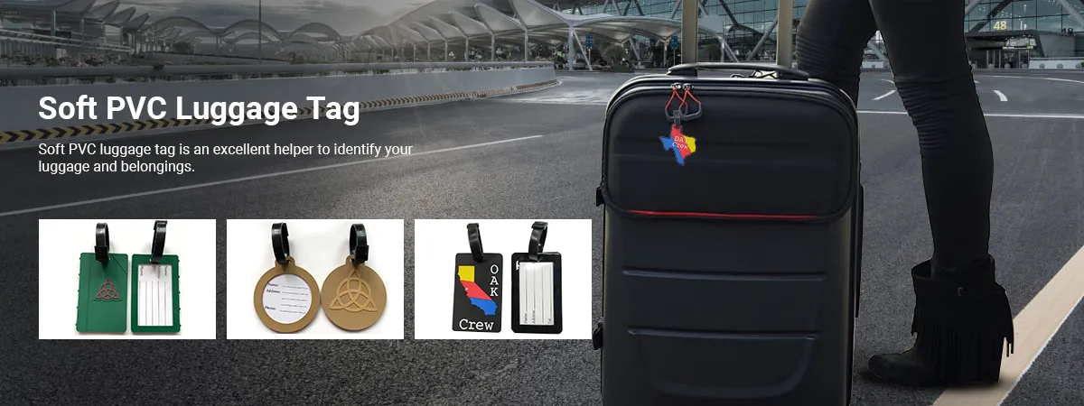 silicone pvc soft luggage tag with cartoon designs