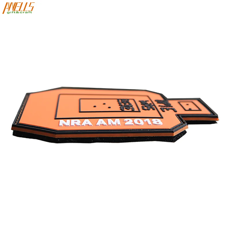 Factory Price Soft PVC Patch Velcro Backing