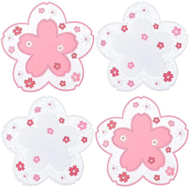 Cherry Blossom Cup PVC Coaster