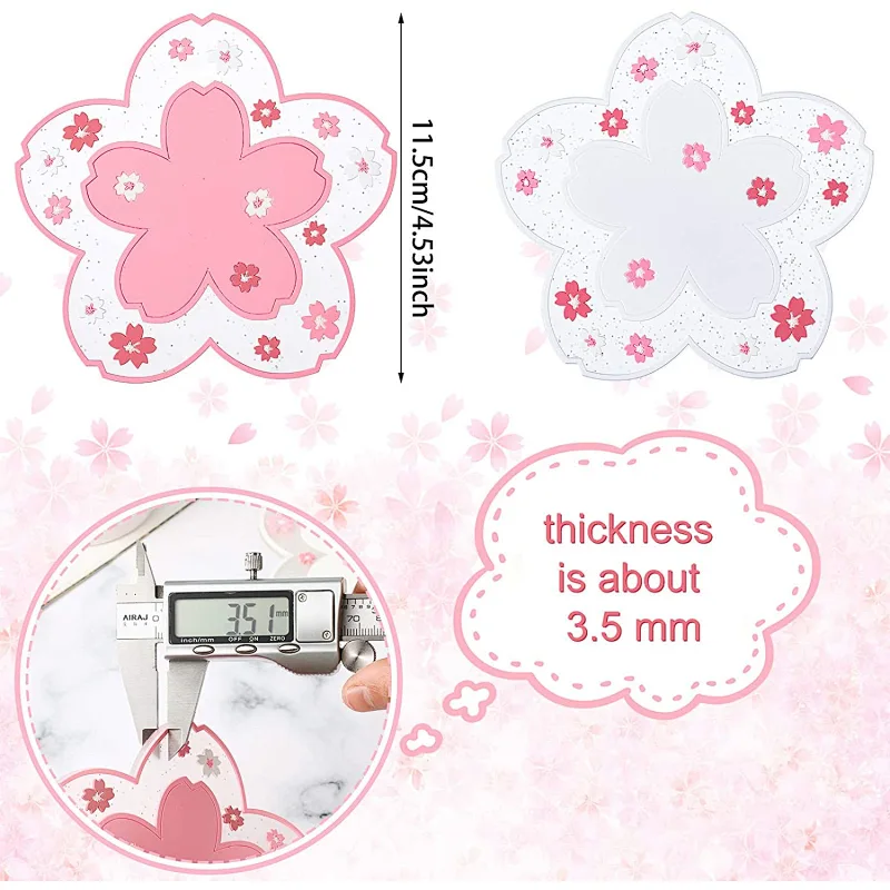 Cherry Blossom Cup PVC Coaster