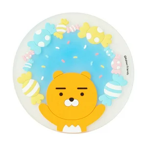 Funny Bear Logo PVC Round Coaster