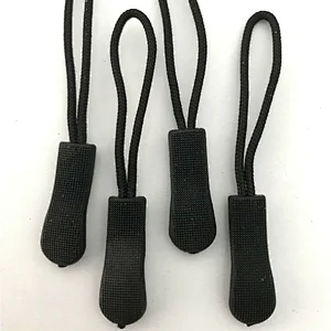 Black Strong PVC Rubber Zipper Puller