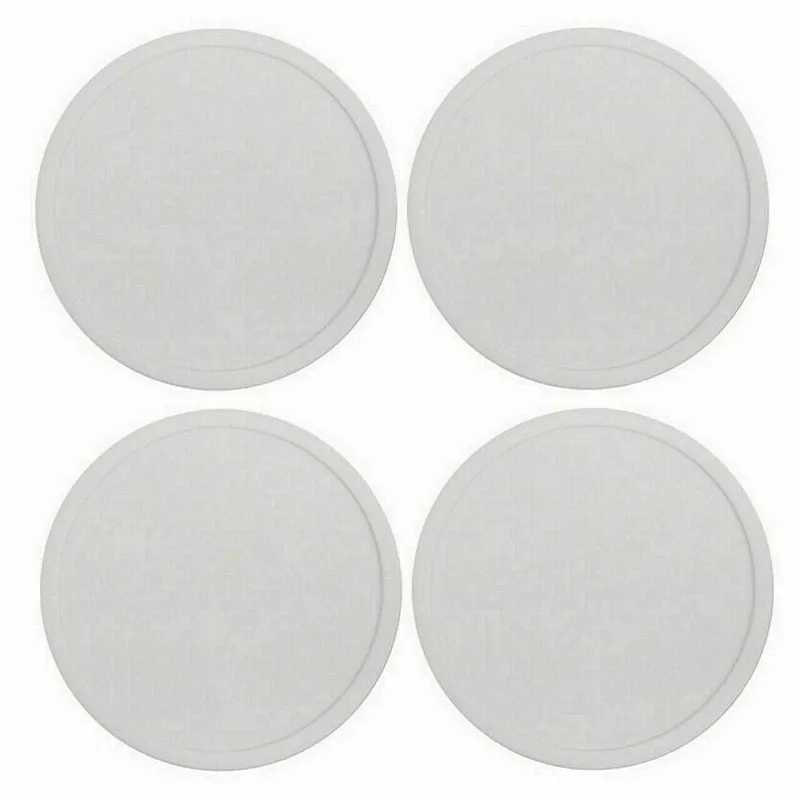 4pc Set Round White Silicone Coasters