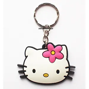 Fashion Design Cute Hello Kitty PVC Keyring