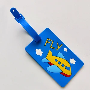 Blue plane Soft PVC Luggage Tag