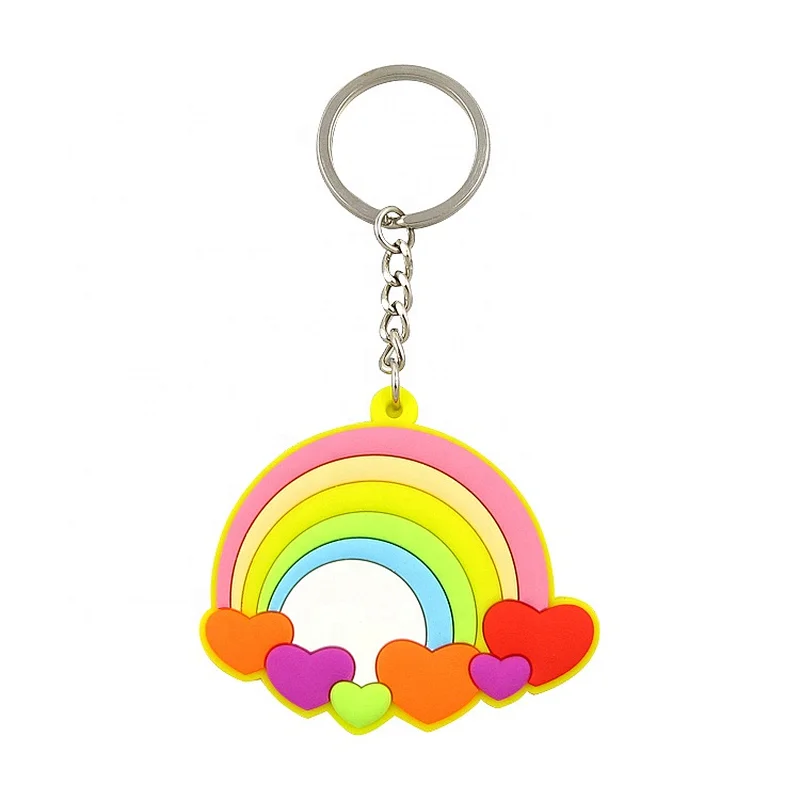 Rainbow Rubber Keychain