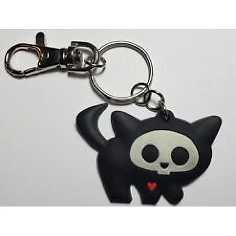 cat pvc rubber keychains