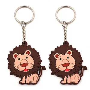 Lion Pattern PVC Keychain