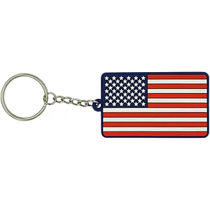 American Flag soft rubber pvc Keychain